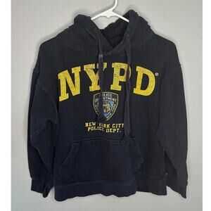 NYPD New York City Police Dept. Long Sleeve Kangaroo Pocket Hoodie Navy Men's S